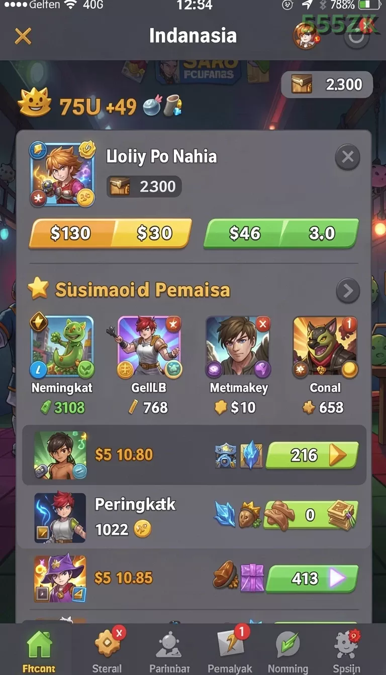 Cuplikan layar API88 — aktivitas